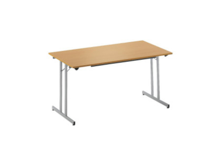 SODEMATUB Table pliante TPMU126HA, 1.200 x 600 mm, hêtre/alu