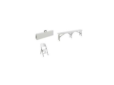 SODEMATUB Banc pliant en plastique, gris clair