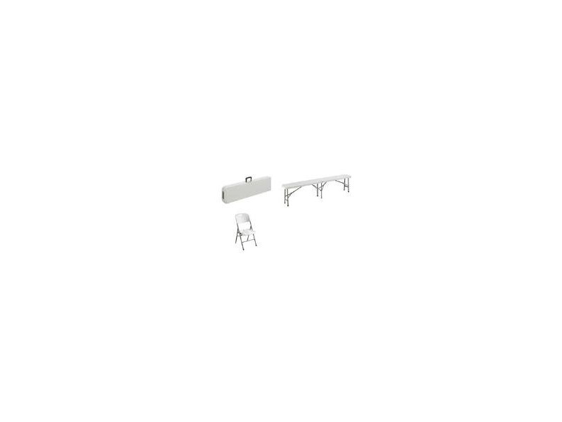 SODEMATUB Banc pliant en plastique, gris clair