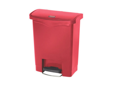 Rubbermaid Collecteur à pédale Slim Jim, 30 litres, rouge
