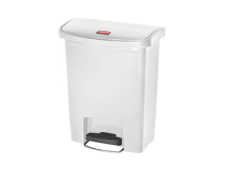 Rubbermaid Collecteur à pédale Slim Jim, 30 litres, blanc