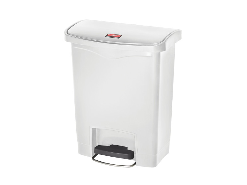 Rubbermaid Collecteur à pédale Slim Jim, 30 litres, blanc