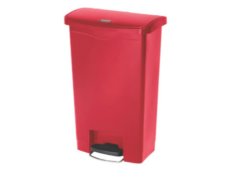 Rubbermaid Collecteur à pédale Slim Jim, 50 litres, rouge