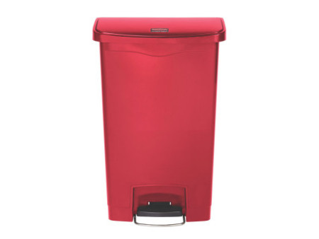 Rubbermaid Collecteur à pédale Slim Jim, 50 litres, rouge