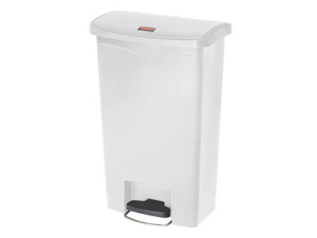 Rubbermaid Collecteur à pédale Slim Jim, 50 litres, blanc