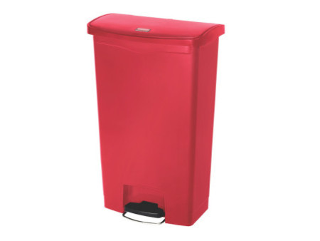 Rubbermaid Collecteur à pédale Slim Jim, 68 litres, rouge