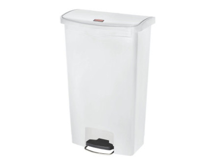Rubbermaid Collecteur à pédale Slim Jim, 68 litres, blanc