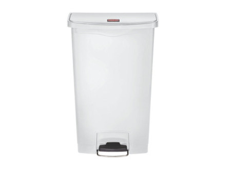 Rubbermaid Collecteur à pédale Slim Jim, 68 litres, blanc