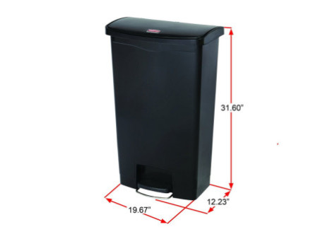 Rubbermaid Collecteur à pédale Slim Jim, 68 litres, blanc