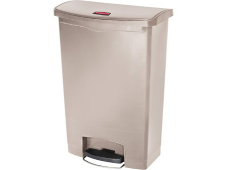 Rubbermaid Collecteur à pédale Slim Jim, 90 litres, beige