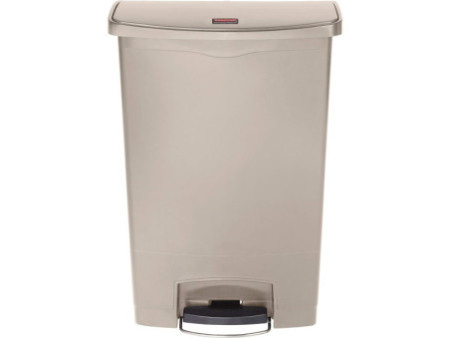 Rubbermaid Collecteur à pédale Slim Jim, 90 litres, beige