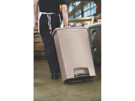 Rubbermaid Collecteur à pédale Slim Jim, 90 litres, beige