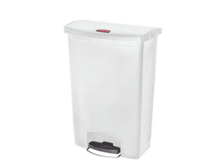 Rubbermaid Collecteur à pédale Slim Jim, 90 litres, blanc