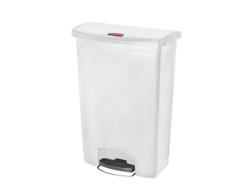 Rubbermaid Collecteur à pédale Slim Jim, 90 litres, blanc