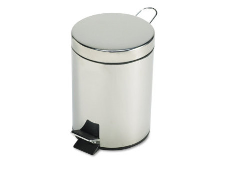 Rubbermaid Poubelle à pédale, ronde, 5,6 litres, argent
