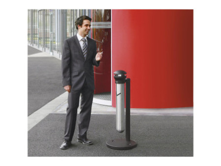 Rubbermaid Cendrier sur base Infinity, rond, argent / noir