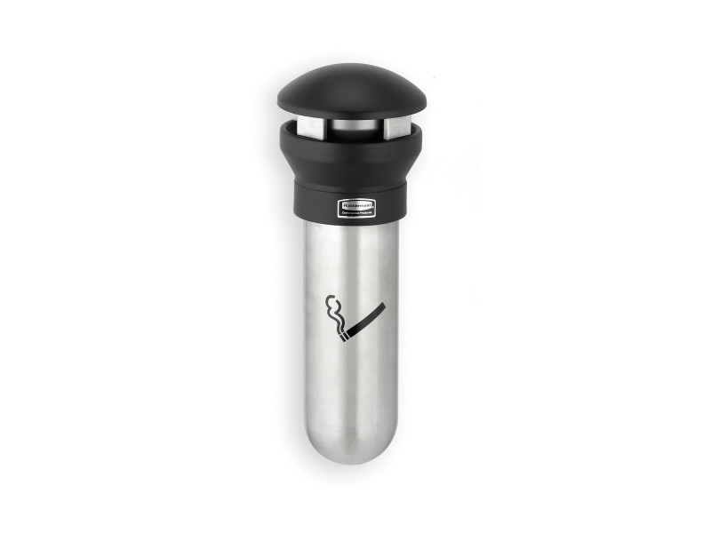 Rubbermaid Cendrier mural Infinity, rond, argent / noir
