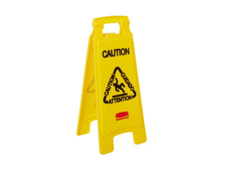 Rubbermaid Panneau d'avertissement 'Caution', trilingue