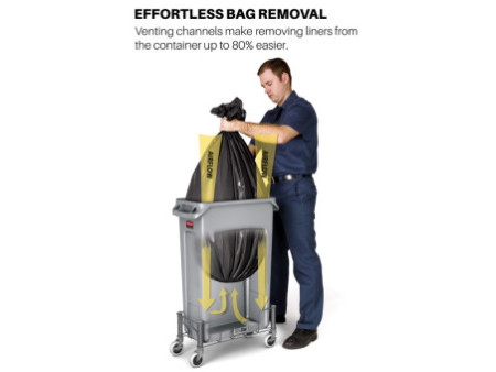 Rubbermaid Collecteur de déchets Slim Jim, 87 litres, gris