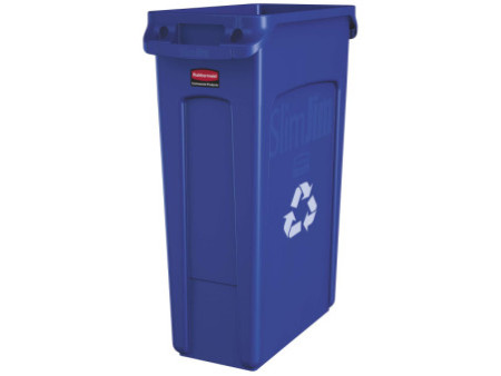 Rubbermaid Collecteur de déchets Slim Jim, 87 litres, bleu
