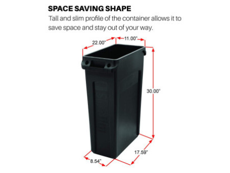 Rubbermaid Collecteur de déchets Slim Jim, 87 litres, bleu