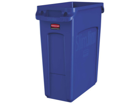 Rubbermaid Collecteur de déchets Slim Jim, 60 litres, bleu