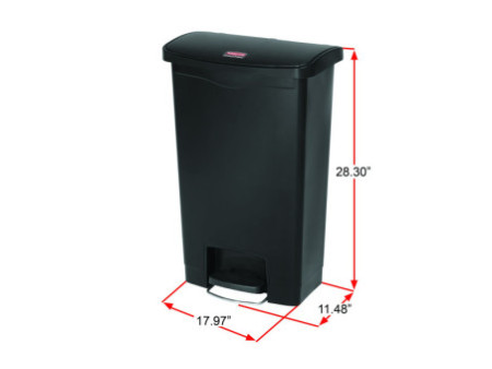 Rubbermaid Collecteur à pédale Slim Jim, 50 litres, gris