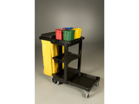 Rubbermaid Chariot de ménage avec sac 1805985, noir