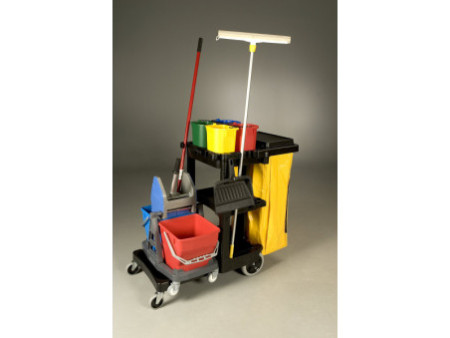 Rubbermaid Chariot de ménage avec sac 1805985, noir