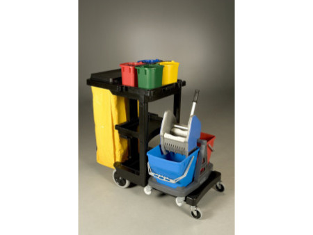 Rubbermaid Chariot de ménage avec sac 1805985, noir