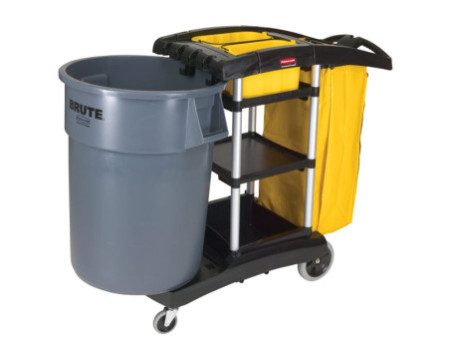 Rubbermaid Chariot de ménage grande capacité FG9T7200, noir