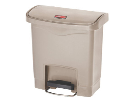 Rubbermaid Collecteur à pédale Slim Jim, 15 litres, beige