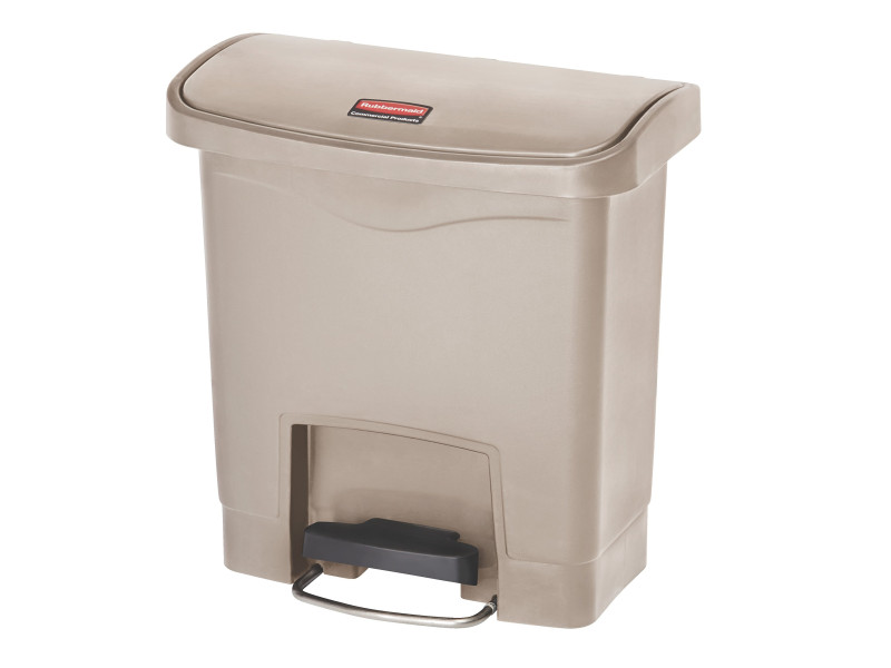Rubbermaid Collecteur à pédale Slim Jim, 15 litres, beige