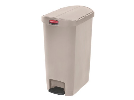 Rubbermaid Collecteur à pédale Slim Jim, 50 litres, beige