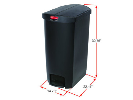 Rubbermaid Collecteur à pédale Slim Jim, 68 litres, beige