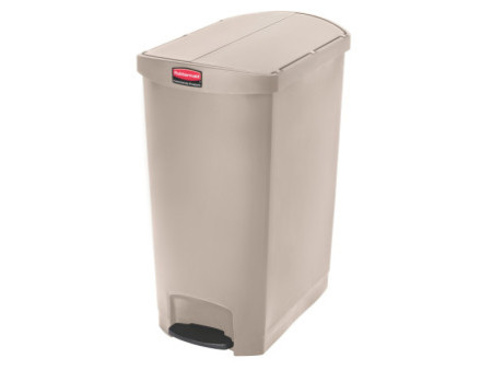 Rubbermaid Collecteur à pédale Slim Jim, 90 litres, beige