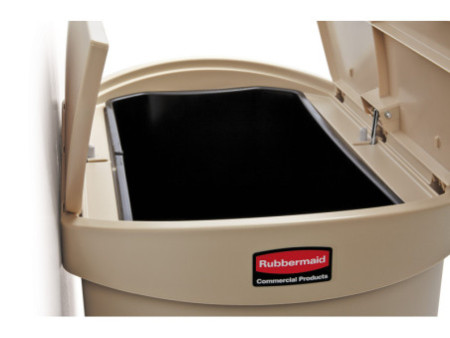 Rubbermaid Collecteur à pédale Slim Jim, 90 litres, beige