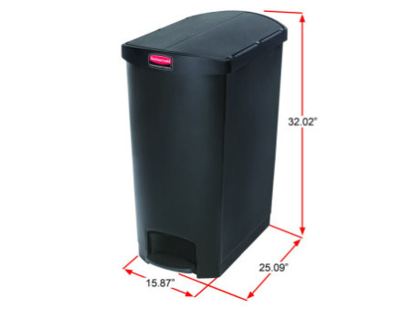 Rubbermaid Collecteur à pédale Slim Jim, 90 litres, beige