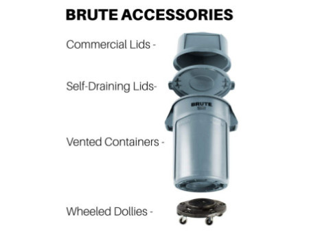 Rubbermaid Couvercle pour collecteur BRUTE, gris