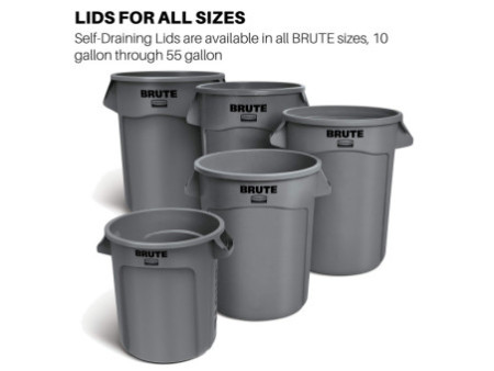 Rubbermaid Couvercle pour collecteur BRUTE, gris