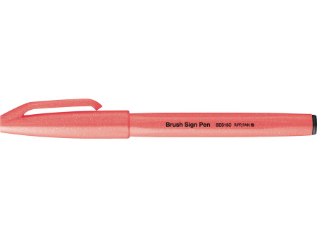 PentelArts Stylo feutre Brush Sign Pen SES15, rouge fluo