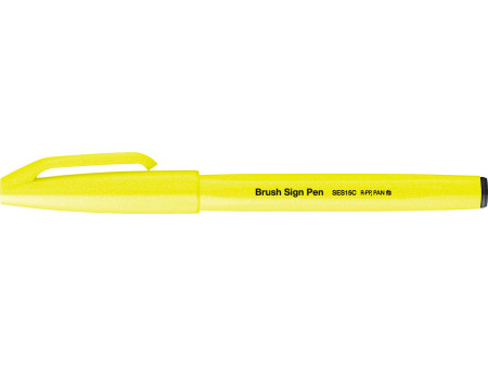 PentelArts Stylo feutre Brush Sign Pen SES15, jaune fluo