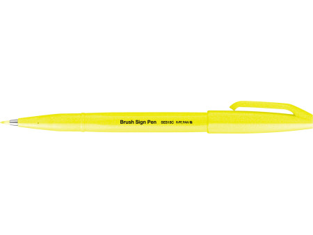PentelArts Stylo feutre Brush Sign Pen SES15, jaune fluo