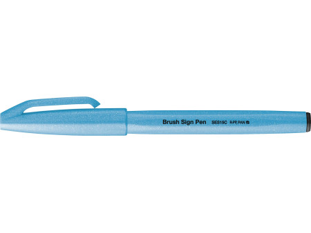 PentelArts Stylo feutre Brush Sign Pen SES15, bleu fluo