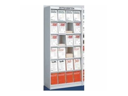kerkmann Armoire à revues, 24 casiers, gris argent RAL7035