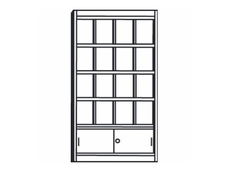kerkmann Armoire à prospectus, 16 x A4, gris clair RAL7035
