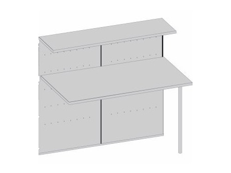 kerkmann Comptoir modulaire Genua, droit, gris argent/hêtre