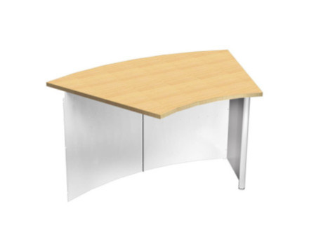 kerkmann Table modulaire Genua, 45 degrés, gris argent/hêtre