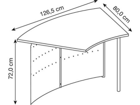 kerkmann Table modulaire Genua, 45 degrés, gris argent/hêtre