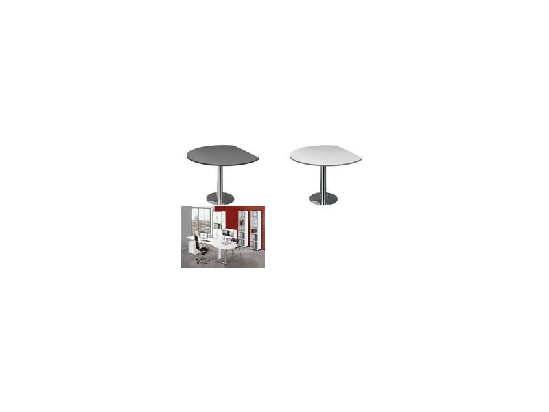 kerkmann Table d'appoint ARTLINE, rond, décor en bois, blanc